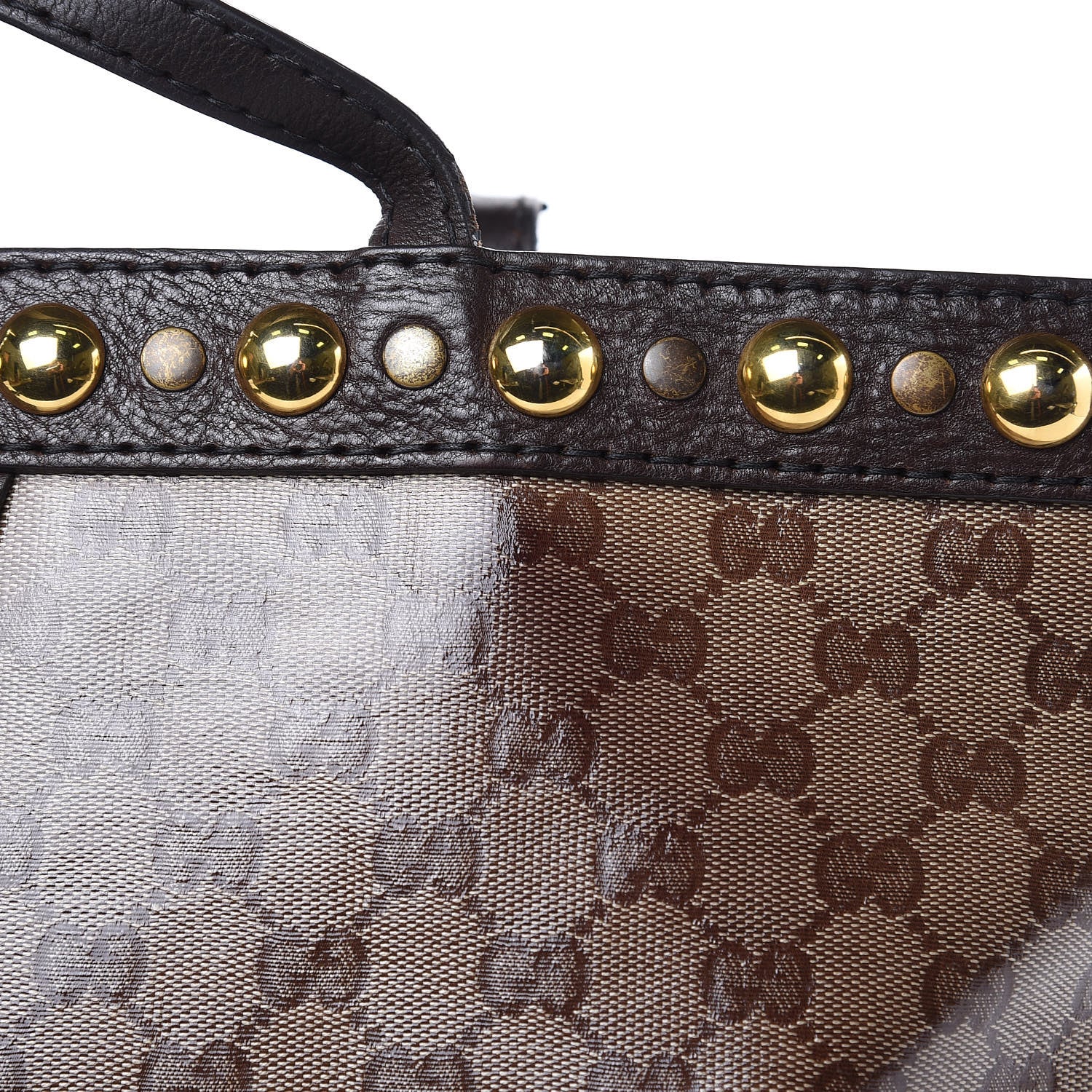 Gucci Crystal Monogram Medium Babouska Shopping Tote Dark Brown 11 of 21