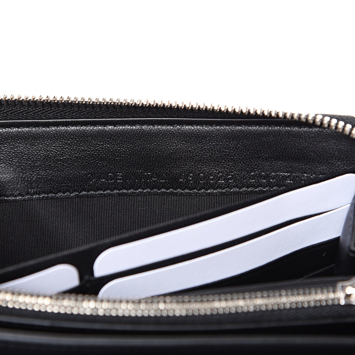 Balenciaga Striped Calfskin Essential Continental Zip Around Wallet Black 6 of 7