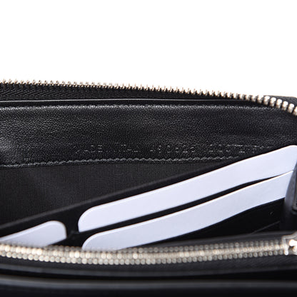 Balenciaga Striped Calfskin Essential Continental Zip Around Wallet Black 6 of 7
