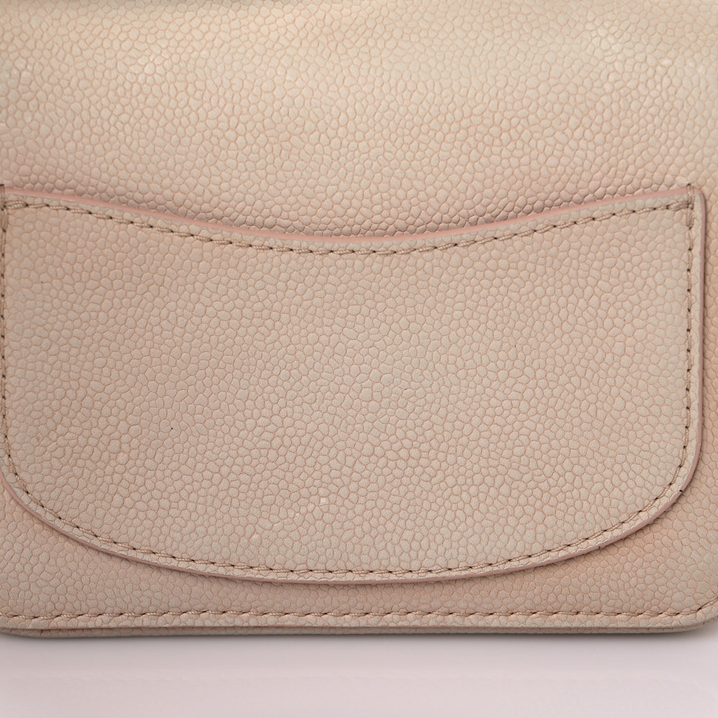 Grained Calfskin Mini Square Classic Pure Flap Nude