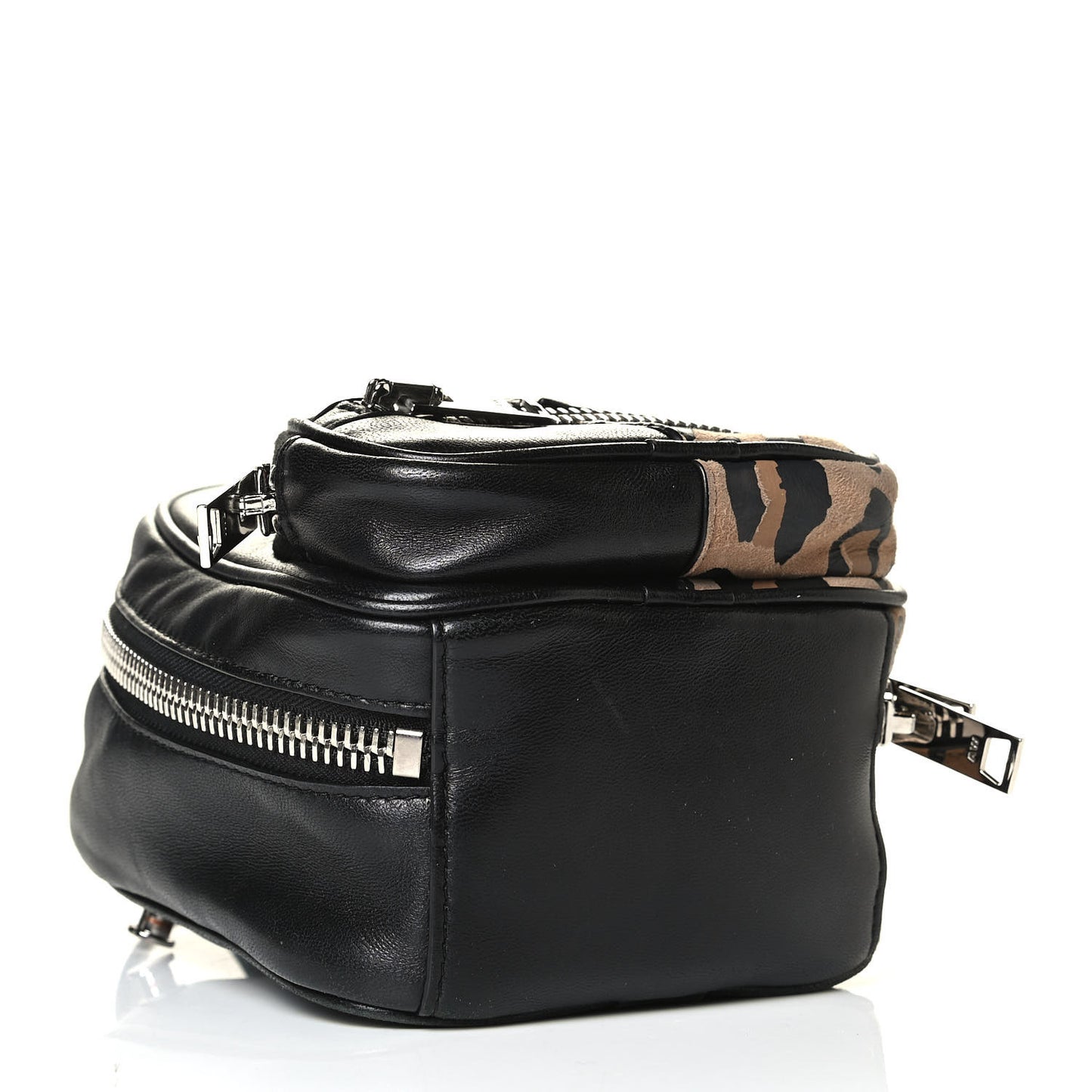 Lambskin Leopard Print Mini Attica Backpack Crossbody Multicolor Black