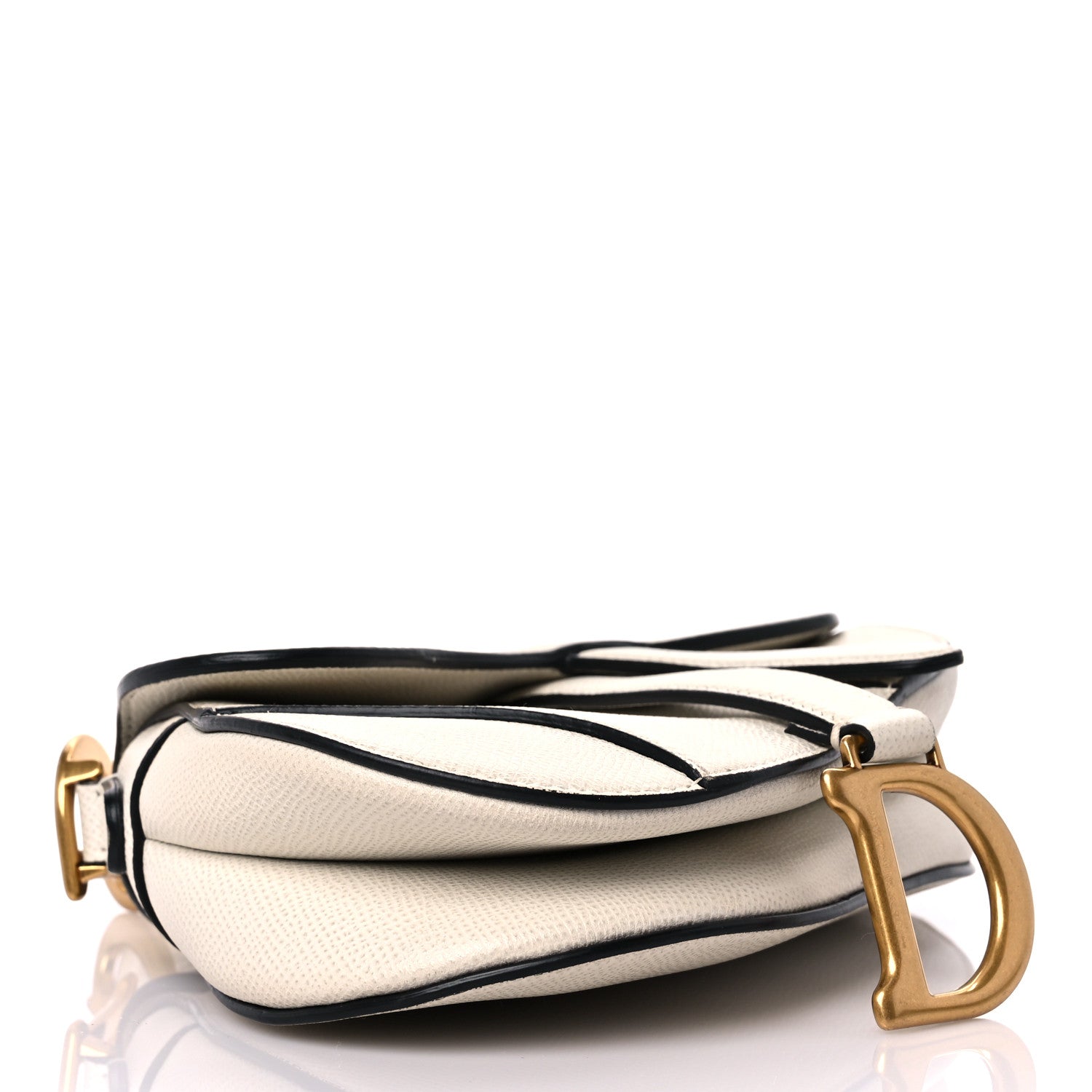 Christian Dior Grained Calfskin Mini Saddle Bag White 4 of 14