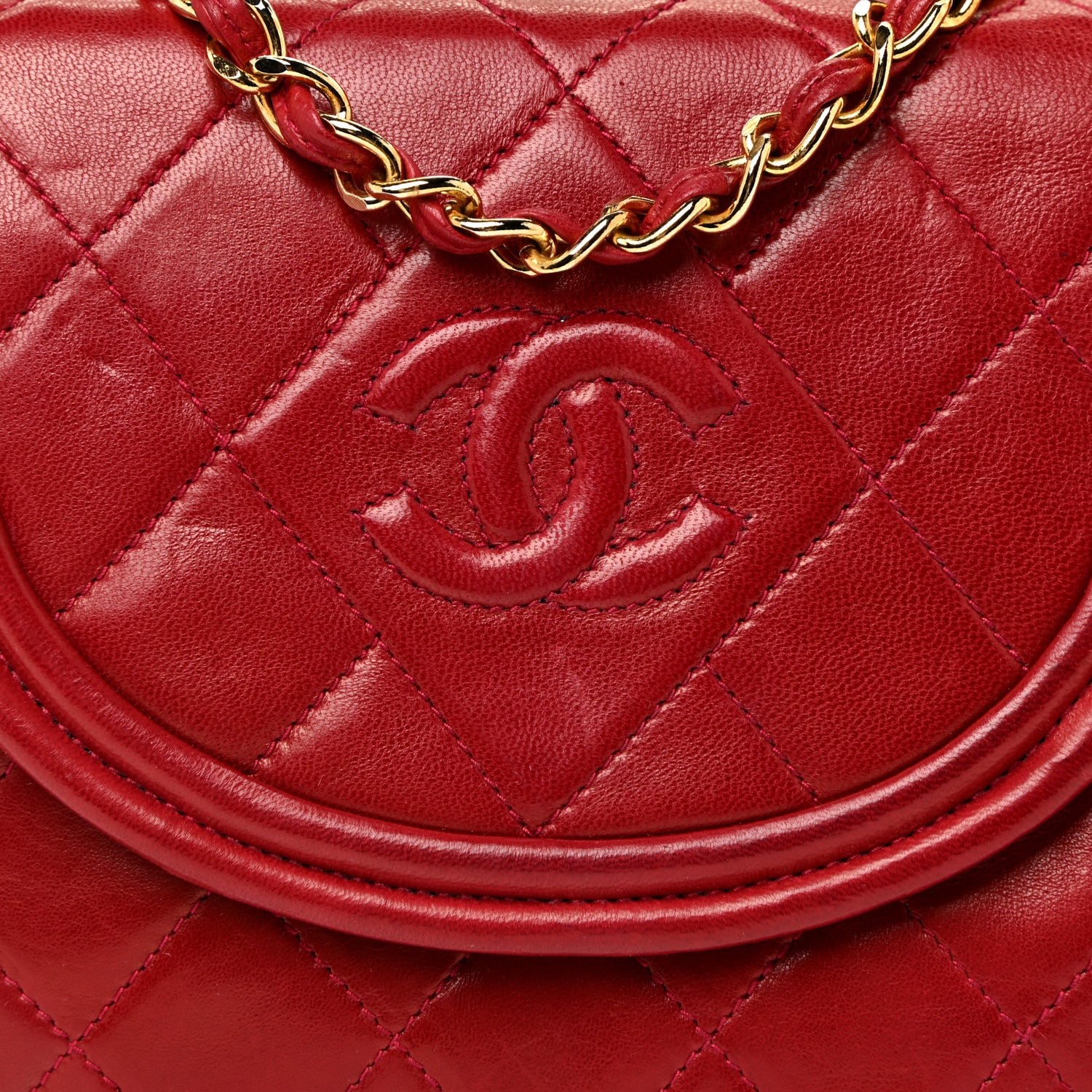 Chanel Lambskin Quilted Flap Tassel Camera Bag Red 8 of 21