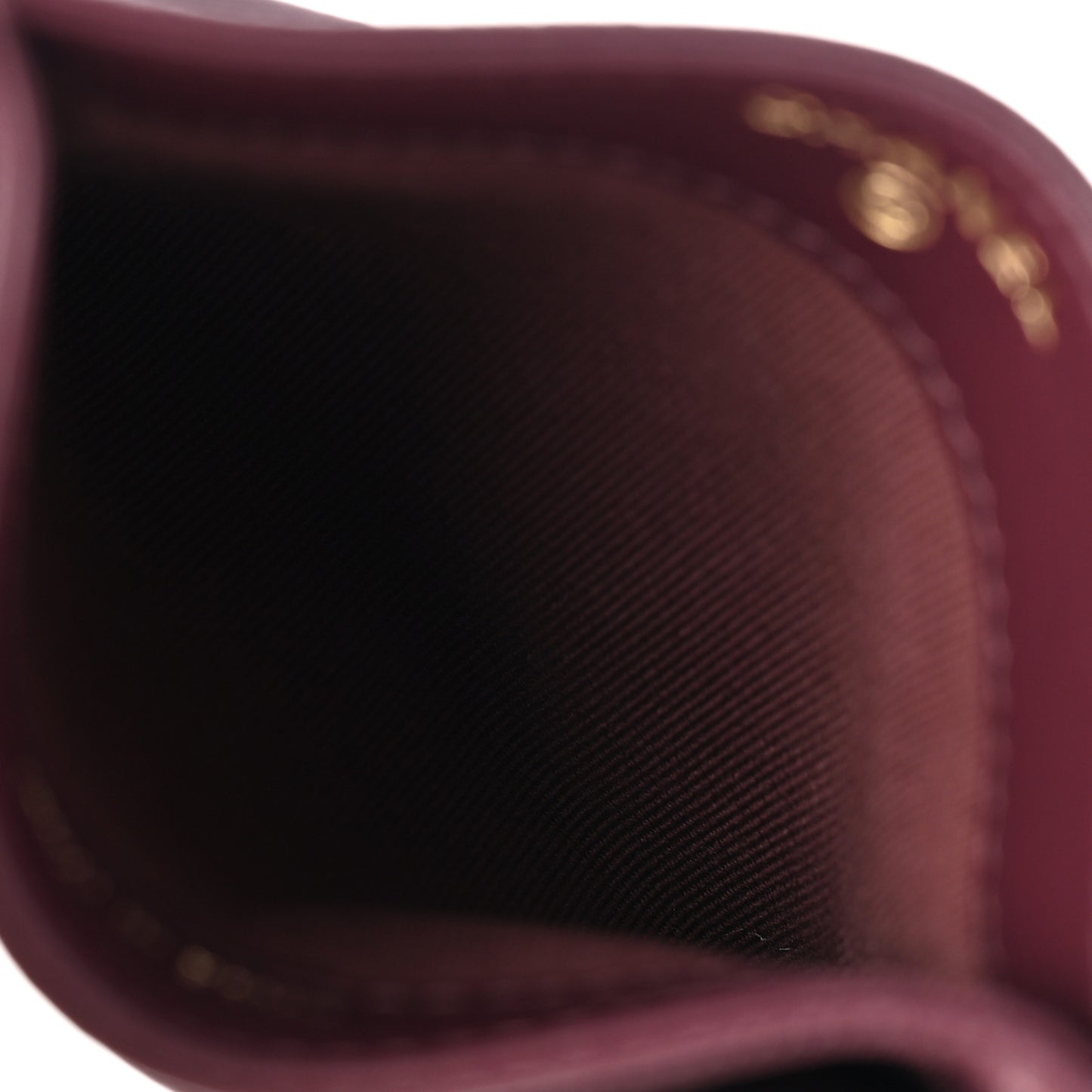Caviar Quilted Card Holder Burgundy