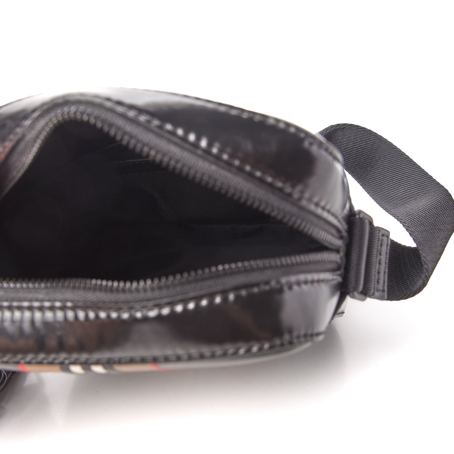 Burberry Coated Canvas Stripe Thornton Messenger Bag Black 5 of 10