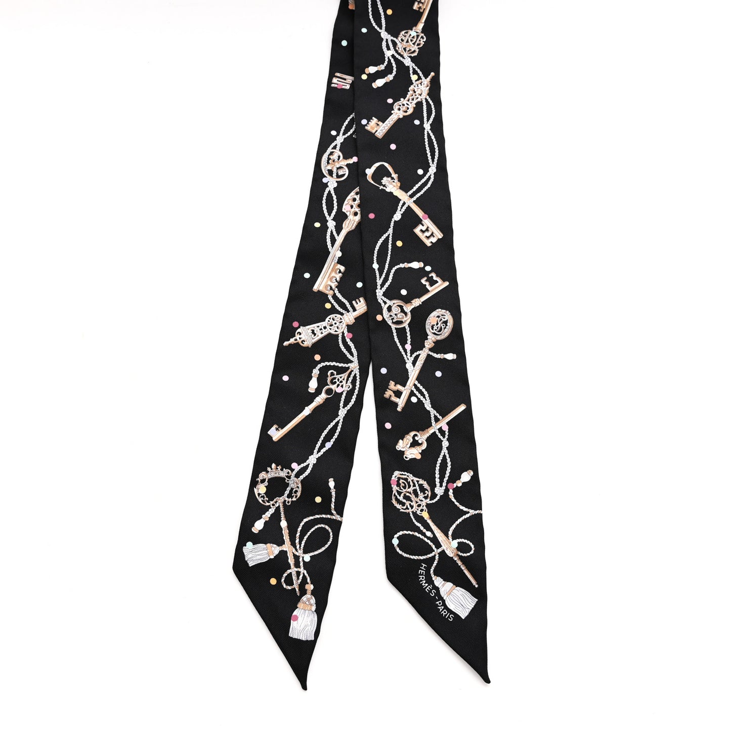 Silk Les Cles A Pois Twilly Black Beige Rose Multicolor