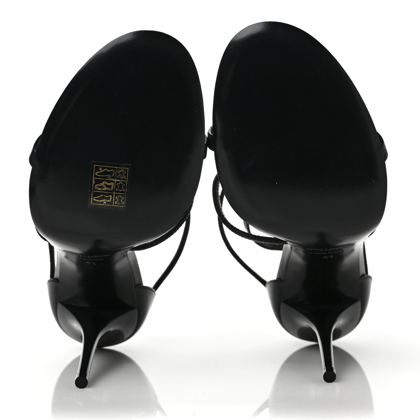Cassandra Ankle Strap Sandals 41 Black Gold
