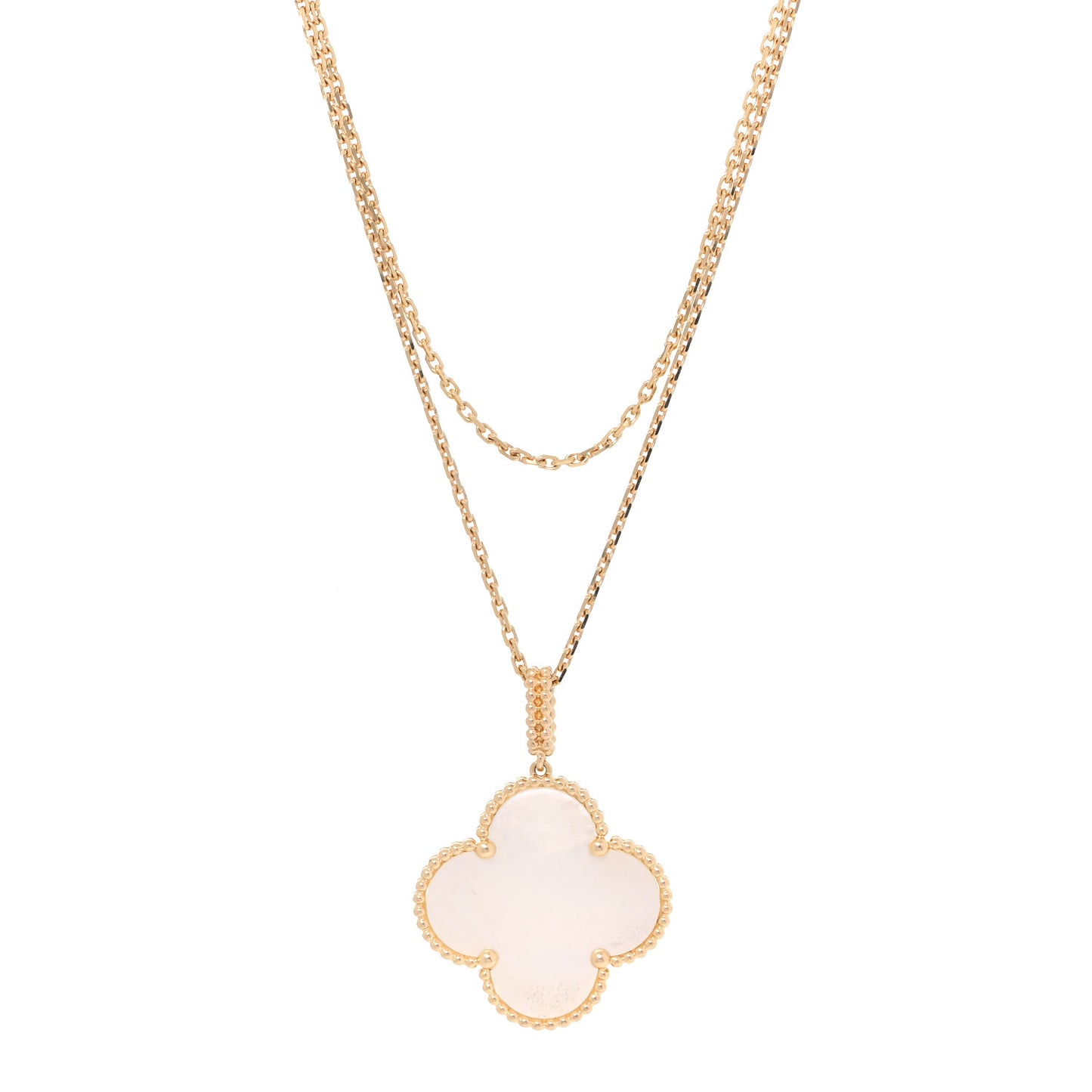 18K Yellow Gold Mother of Pearl Magic Alhambra Long Necklace