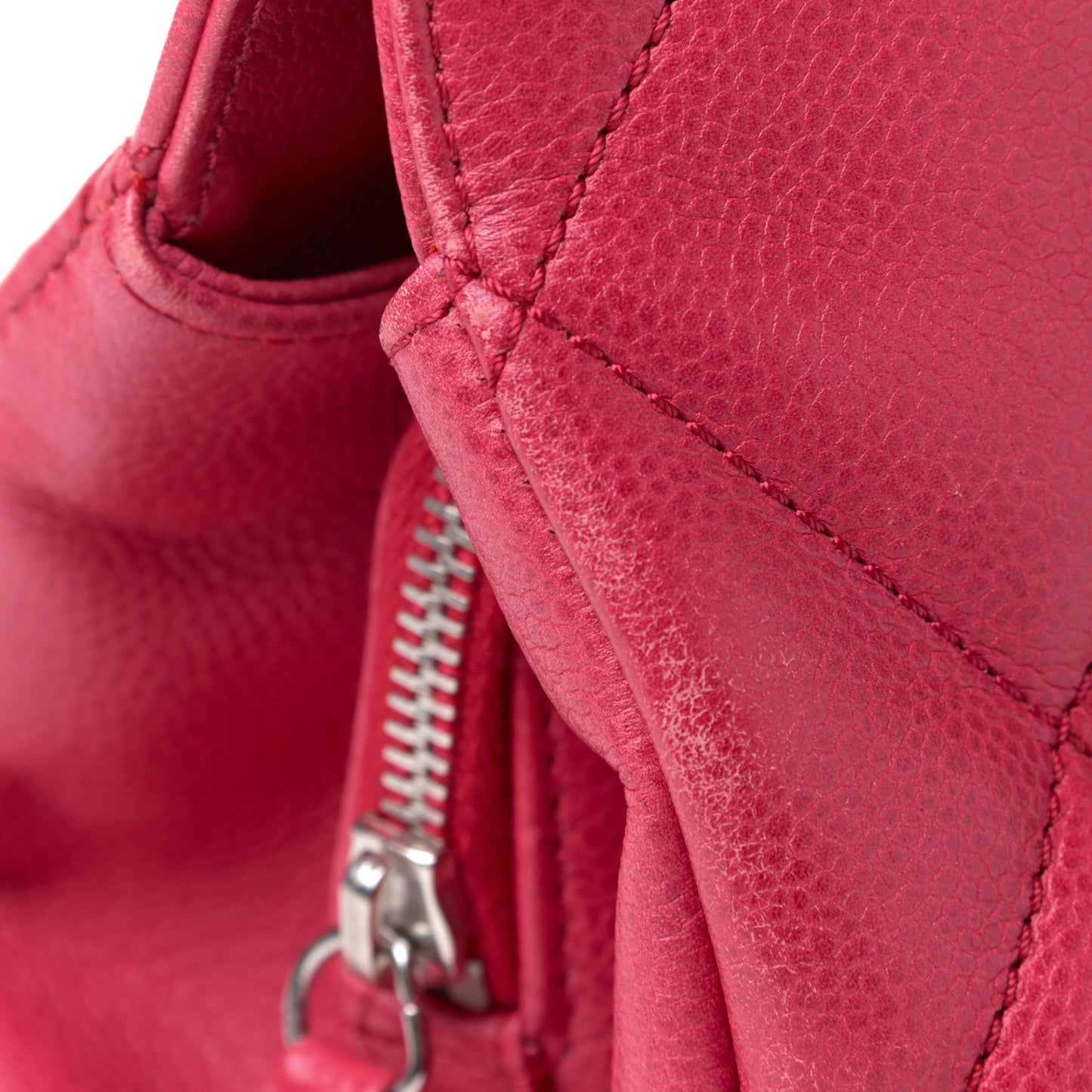 Soft Caviar Quilted CC Timeless Tote Red