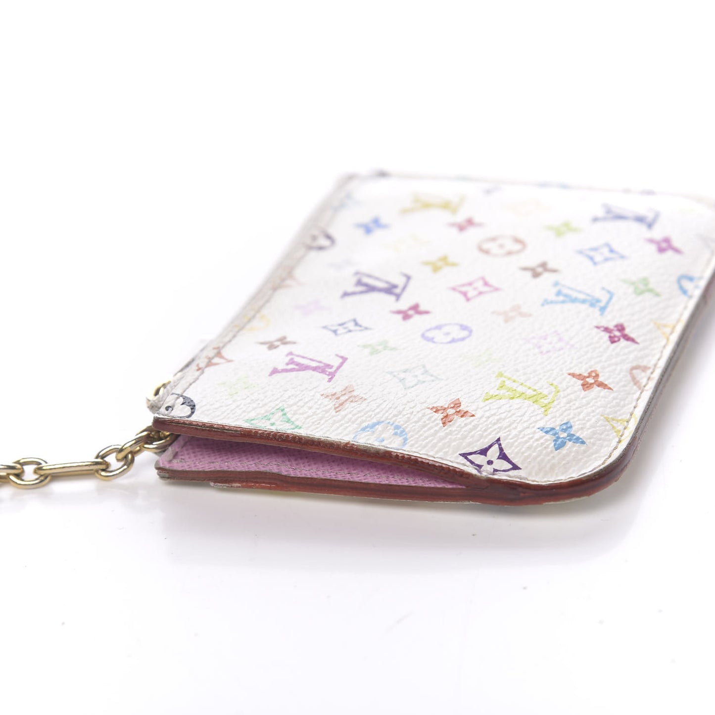 Monogram Multicolor Key Pouch White Litchi