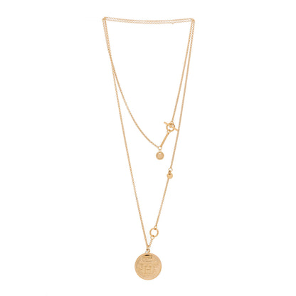Hermes 18K Rose Gold Diamond MM Ex-Libris Pendant Necklace 3 of 5