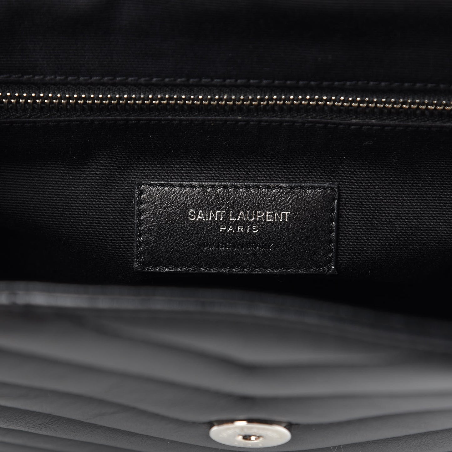 Calfskin Y Quilted Monogram Medium Loulou Backpack Black