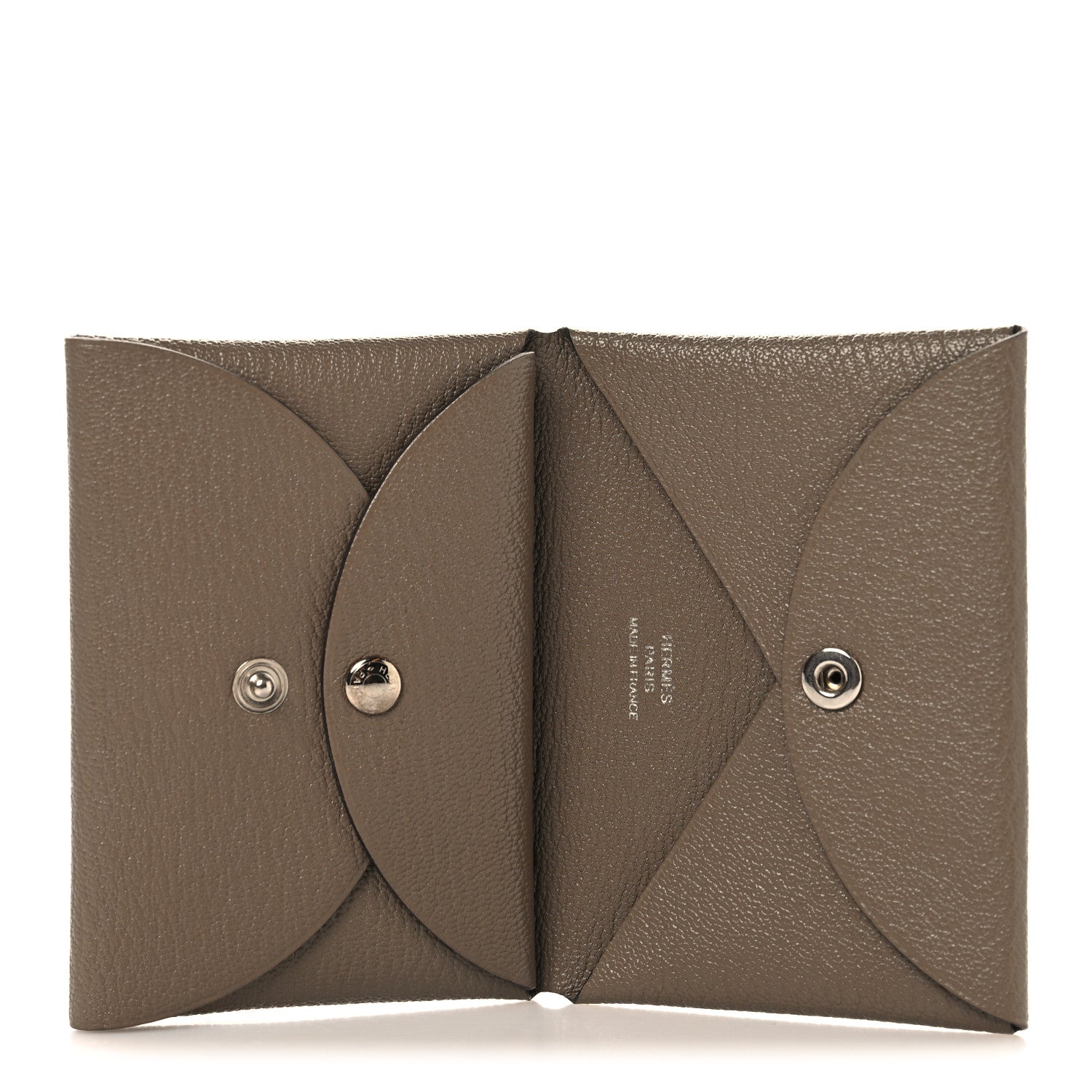 Hermes Epsom Calvi Duo Card Case Etoupe 5 of 6