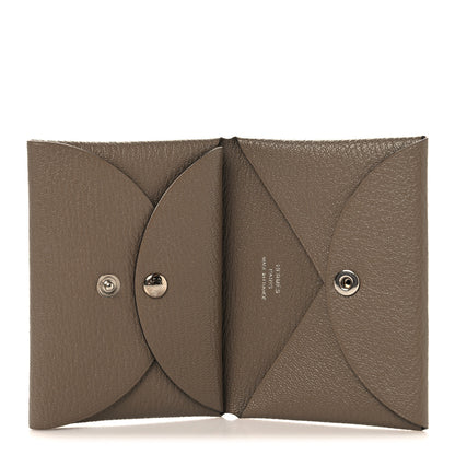 Hermes Epsom Calvi Duo Card Case Etoupe 5 of 6