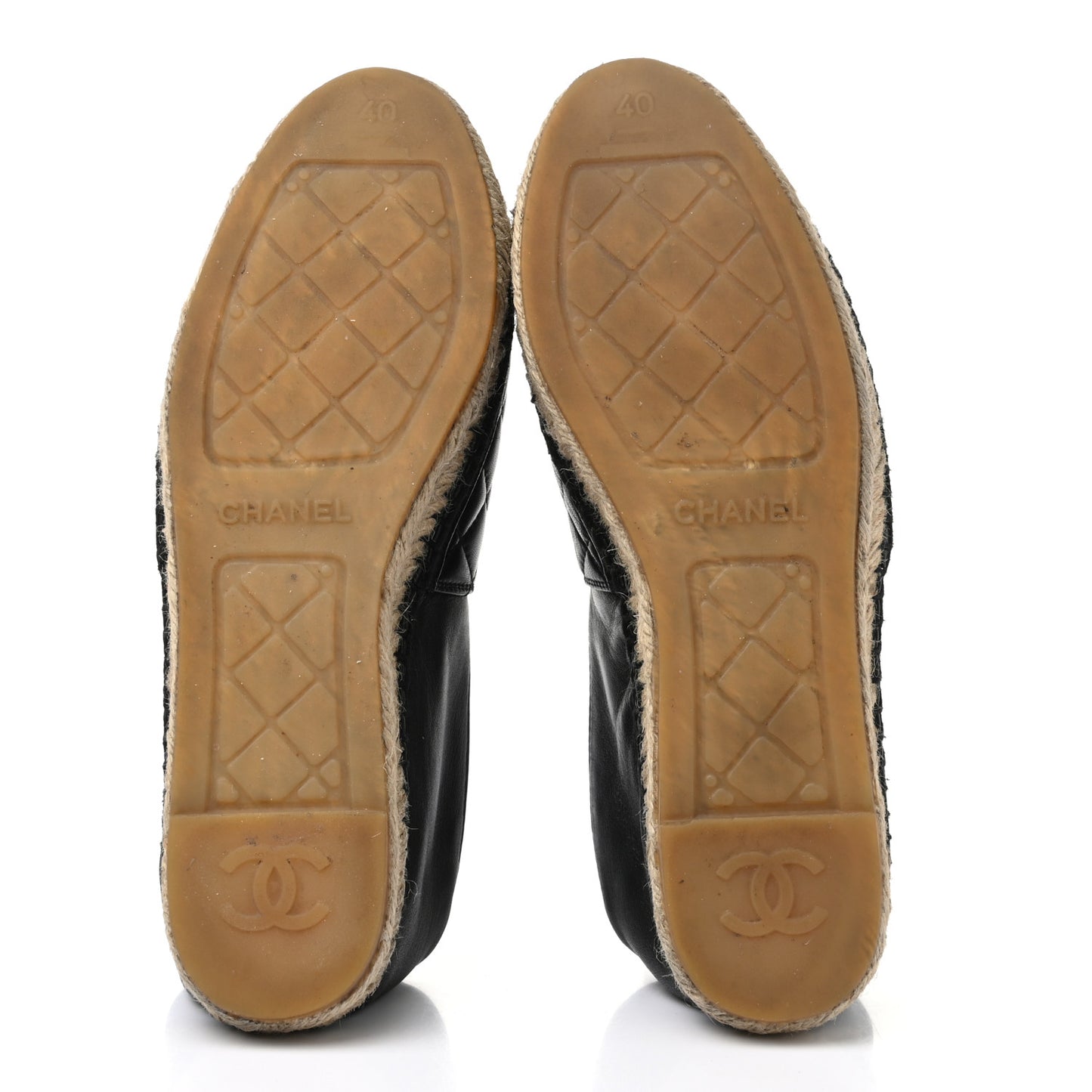 Lambskin Quilted CC Espadrilles 40 Black