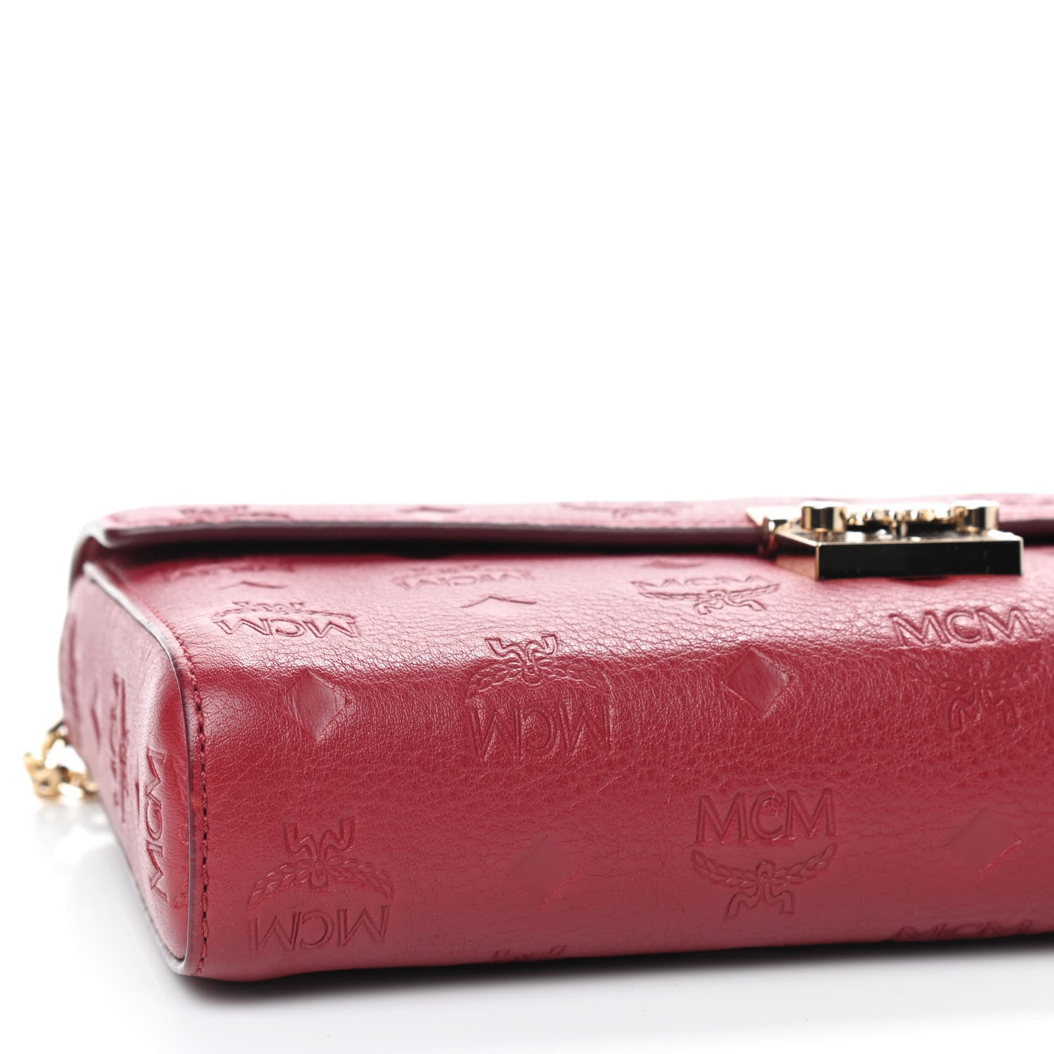 MCM Calfskin Ottomar Monogram Medium Millie Crossbody Bag Ruby Red 4 of 7