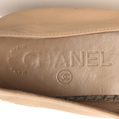 Chanel Lambskin CC Espadrilles 37 Beige Black 9 of 15