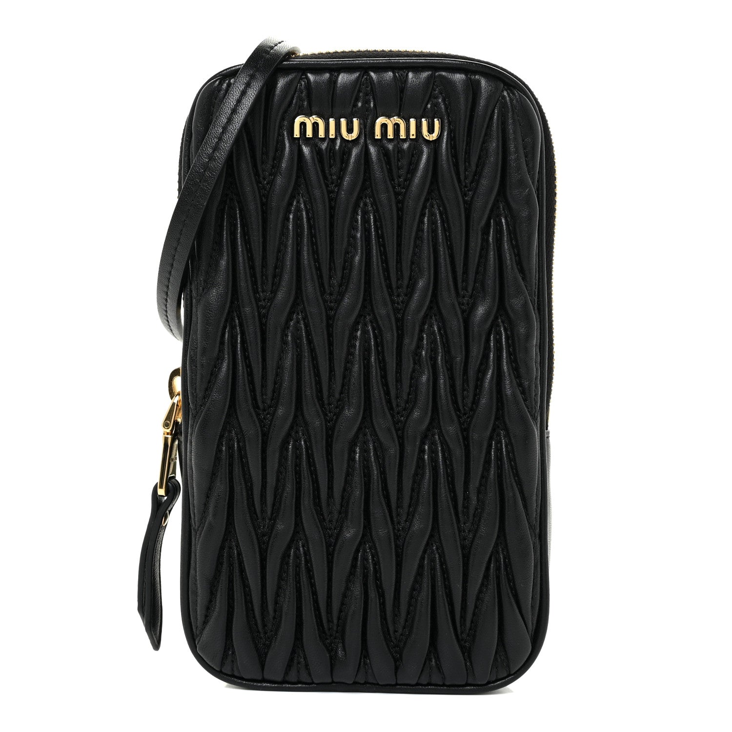 Miu Miu Nappa Matelasse Mini Bandoliera Crossbody Black 1 of 11