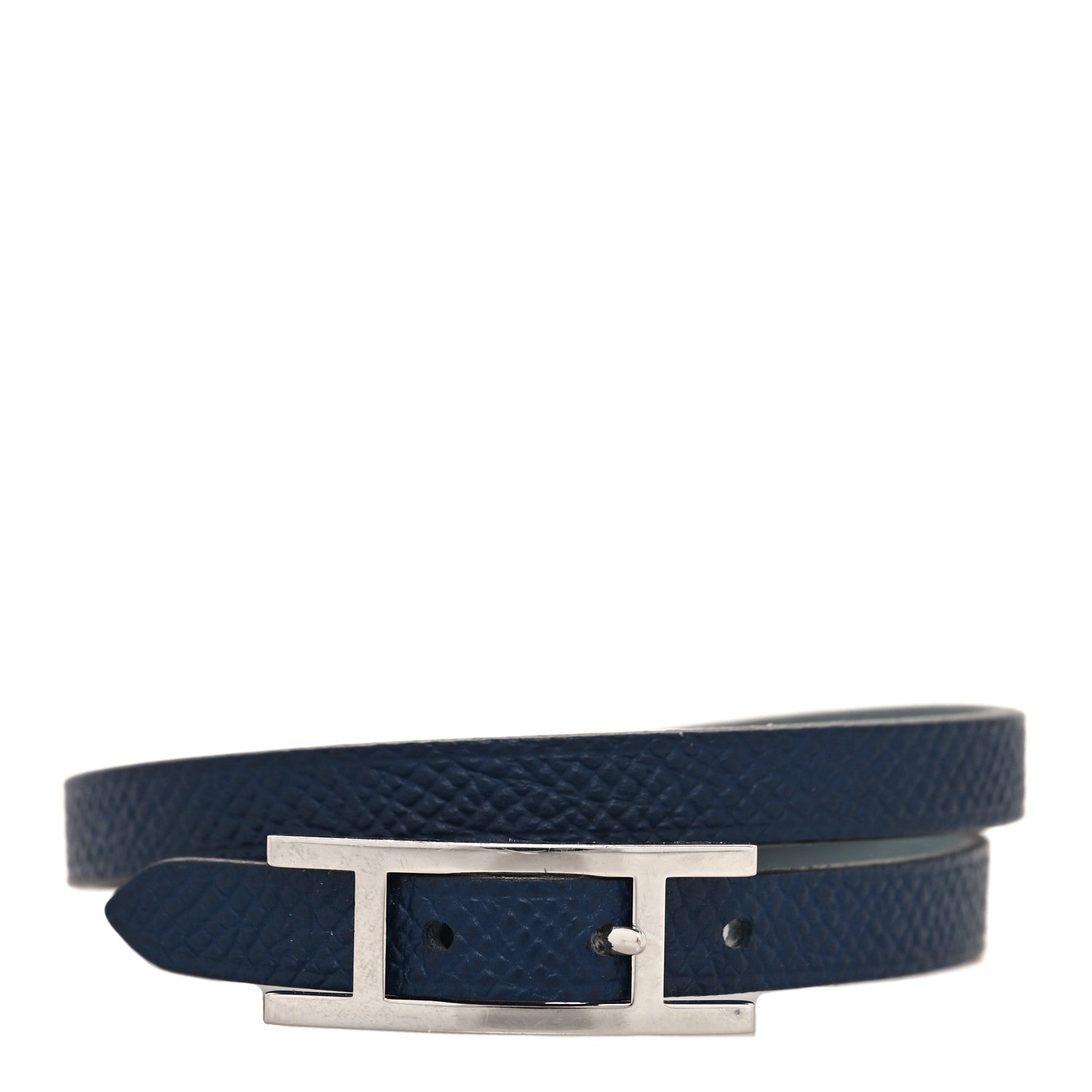 Hermes Epsom Swift Behapi Double Tour Bracelet T5 Bleu Lin Bleu Indigo 1 of 4