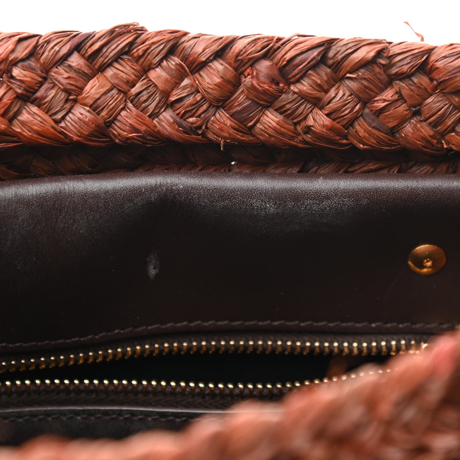 Saint Laurent Raffia Calfskin Small Panier Tote Dark Chocolate 10 of 10