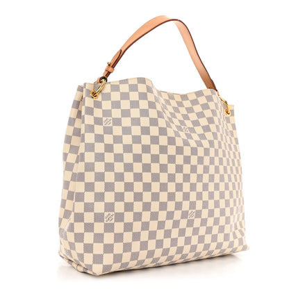 Louis Vuitton Damier Azur Graceful MM Rose Ballerine 3 of 9