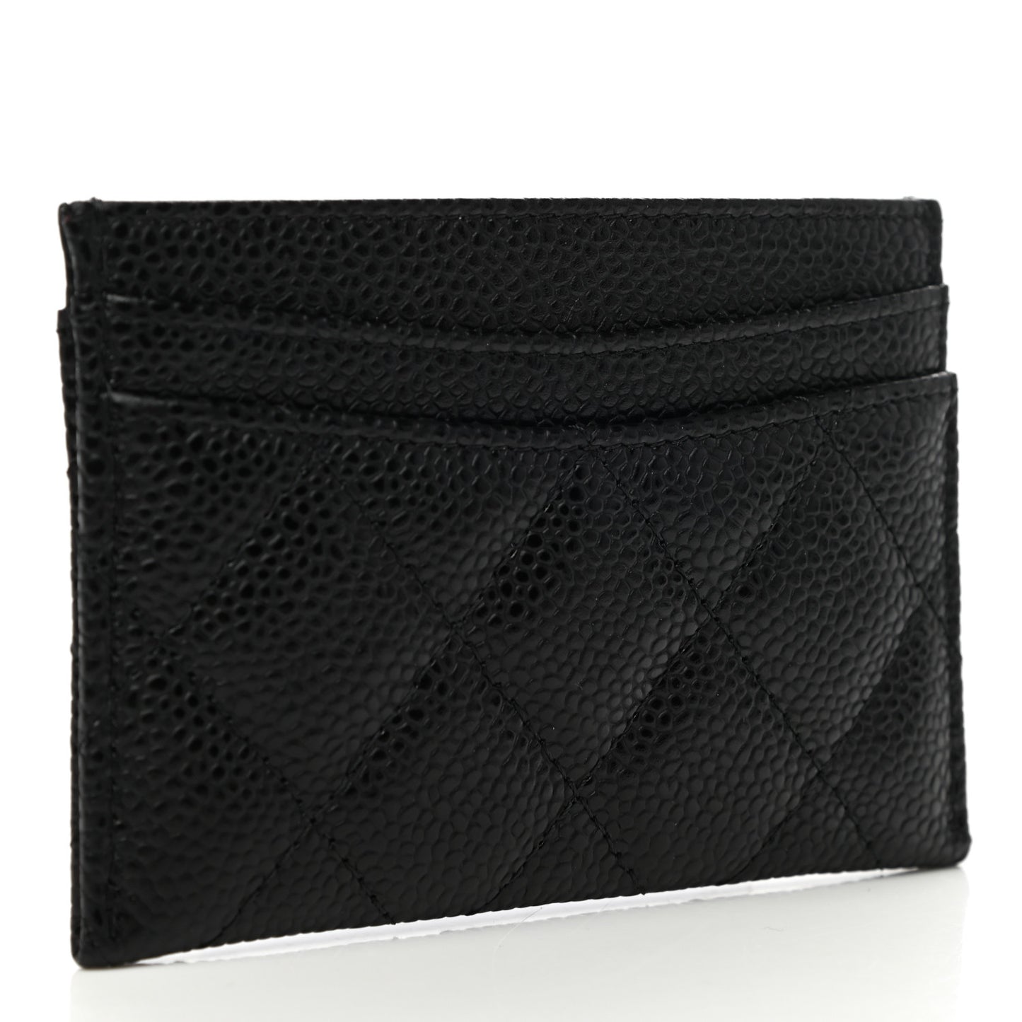 Caviar Quilted Card Holder Black