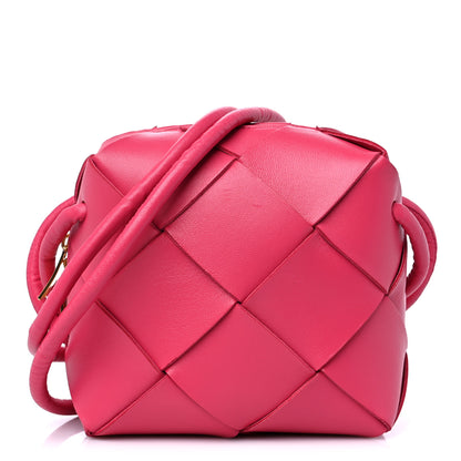 Bottega Veneta Lambskin Maxi Intrecciato Mini Cassette Camera Bag Cranberry 1 of 10