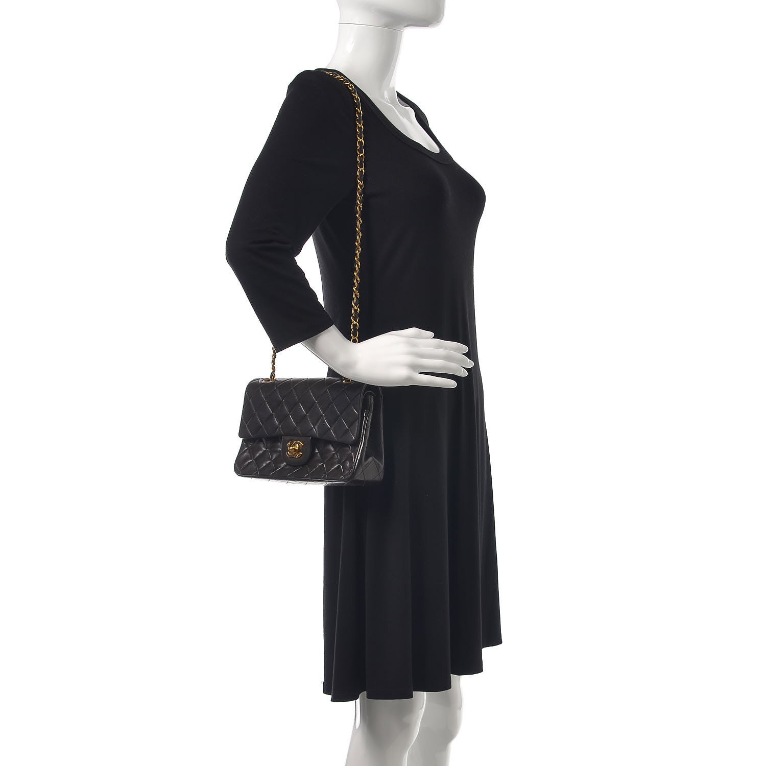 Chanel Lambskin Quilted Small Double Flap Black 2 of 15