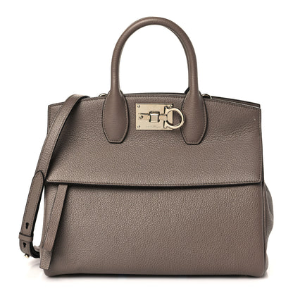 Salvatore Ferragamo Calfskin The Studio Bag Caraway Seed 1 of 8