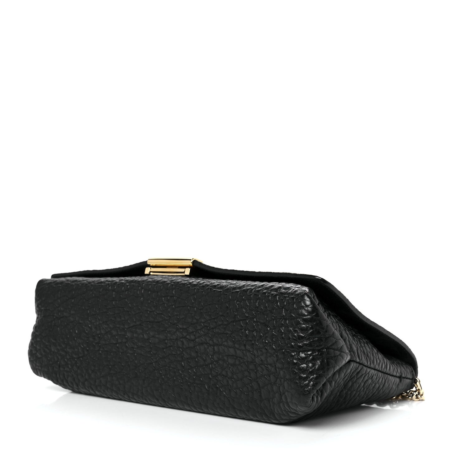 Signature Grain Small Madison Chain Clutch Black
