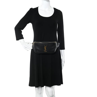 Saint Laurent Grain De Poudre Monogram Belt Bag Black 2 of 12