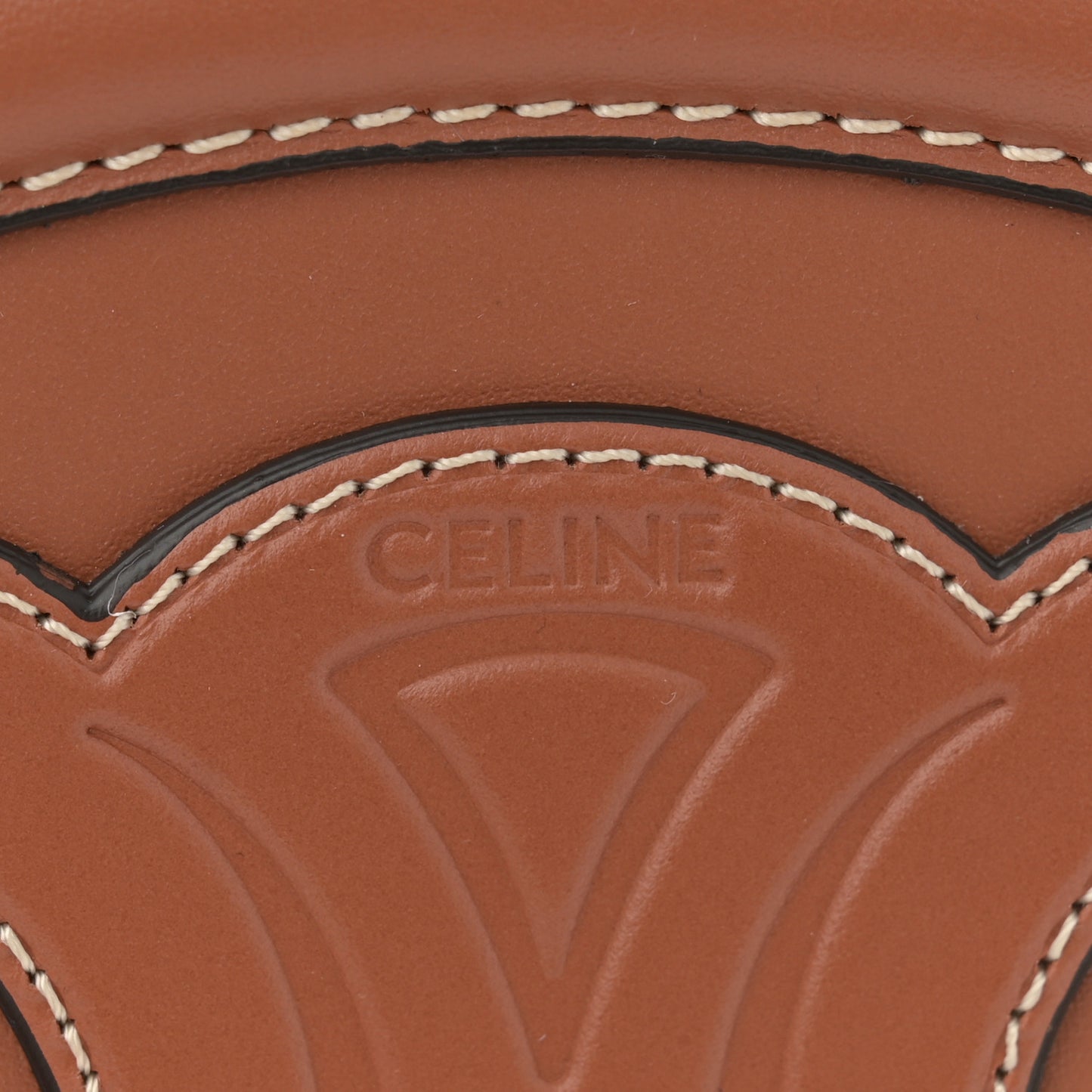 Smooth Calfskin Cuir Small Triomphe Oval Crossbody Purse Tan
