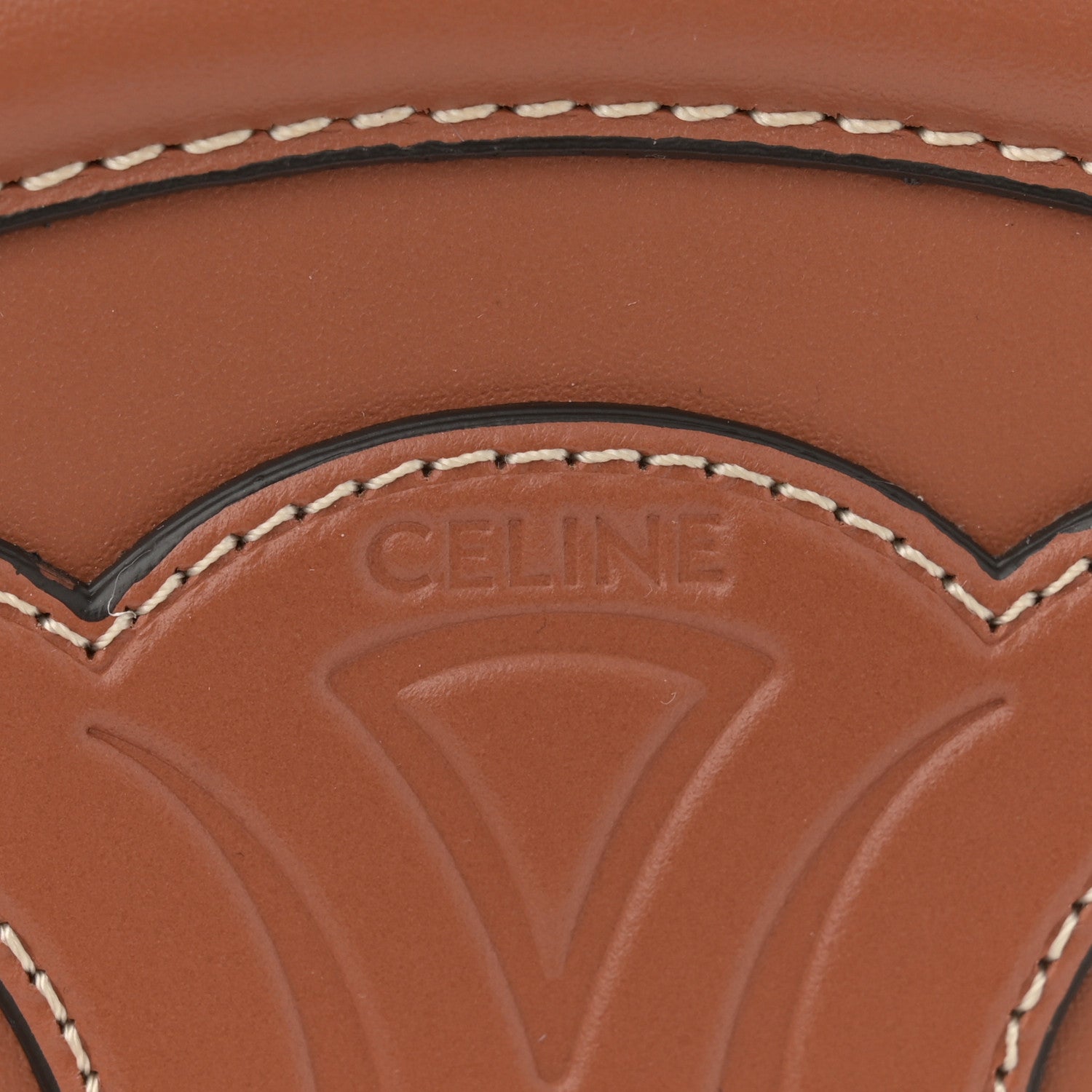 Celine Smooth Calfskin Cuir Small Triomphe Oval Crossbody Purse Tan 6 of 11