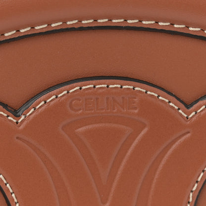 Celine Smooth Calfskin Cuir Small Triomphe Oval Crossbody Purse Tan 6 of 11