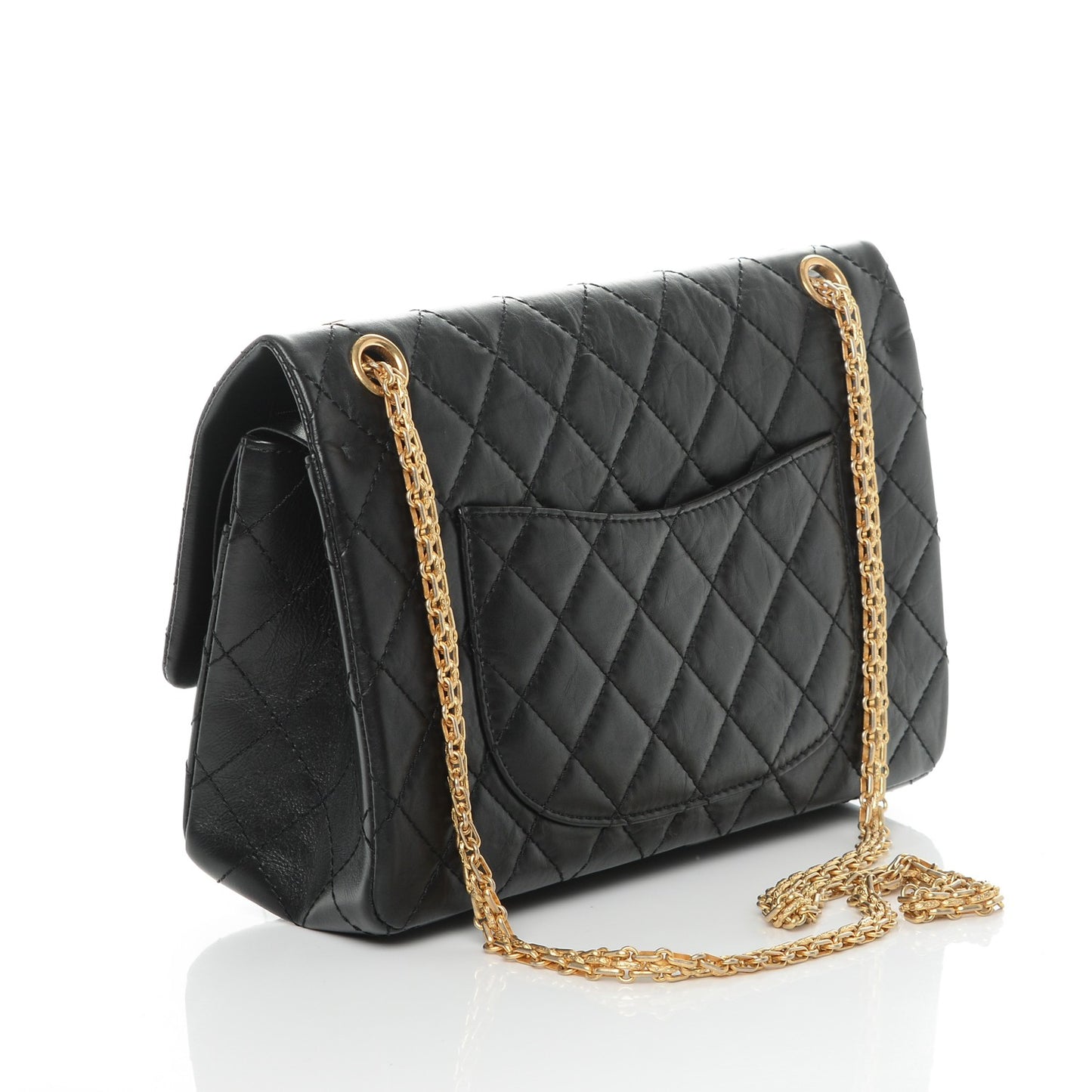 Aged Calfskin Quilted 2.55 Reissue 226 Flap Black
