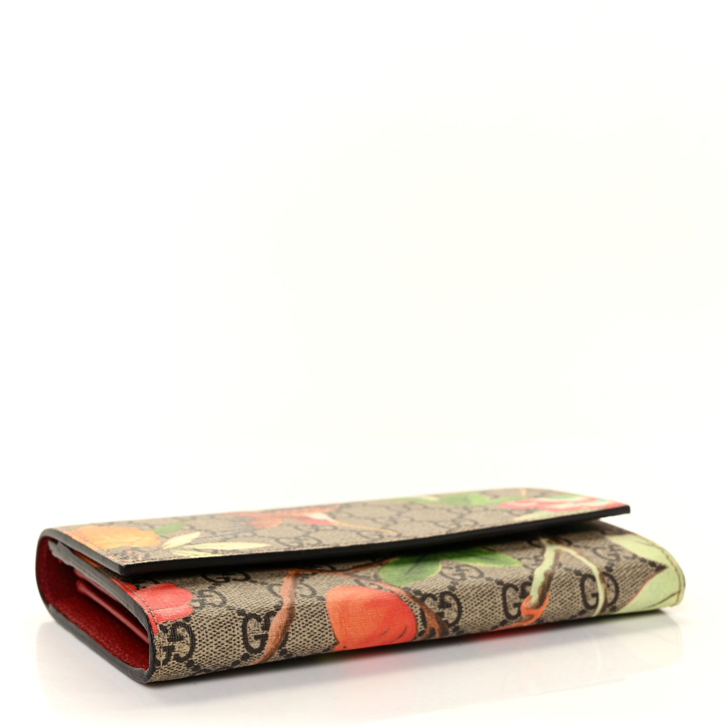 Gucci GG Supreme Monogram Tian Continental Wallet Beige Multicolor Red 4 of 9