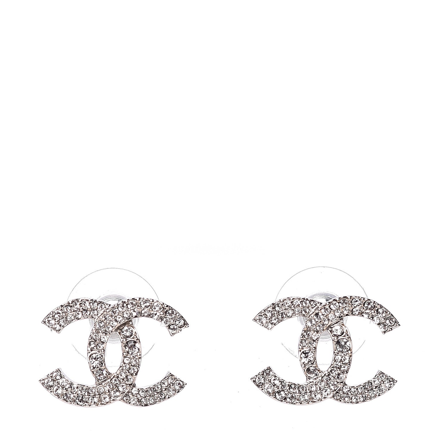 Crystal CC Earrings Silver