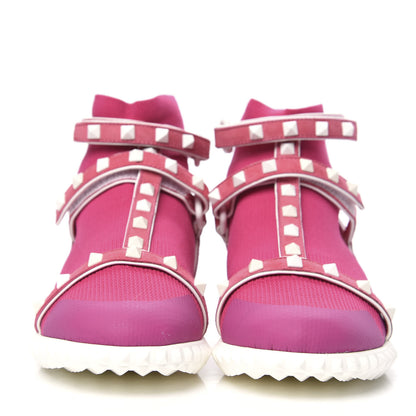 Valentino Garavani Body Tech Knit Free Rockstud Sock High Top Sneakers 36.5 Pink 2 of 7