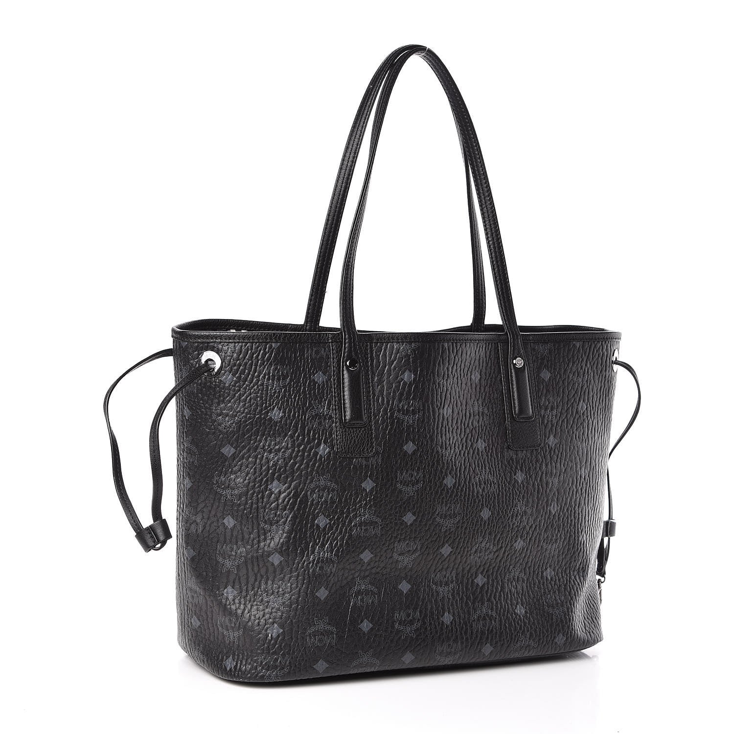 MCM Visetos Medium Liz Reversible Shopper Tote Black 4 of 14