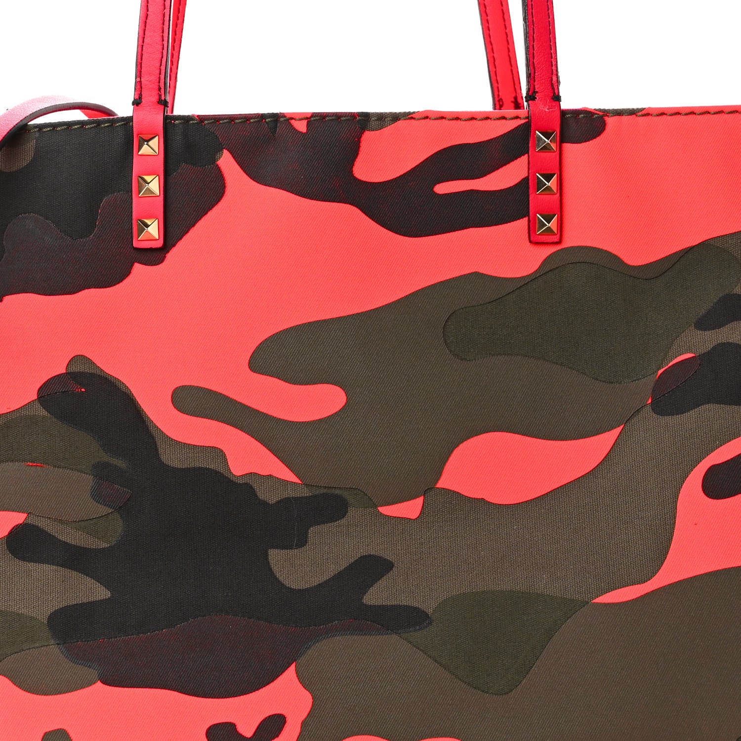 Valentino Garavani Canvas Camouflage Rockstud Reversible Tote Pink 9 of 16