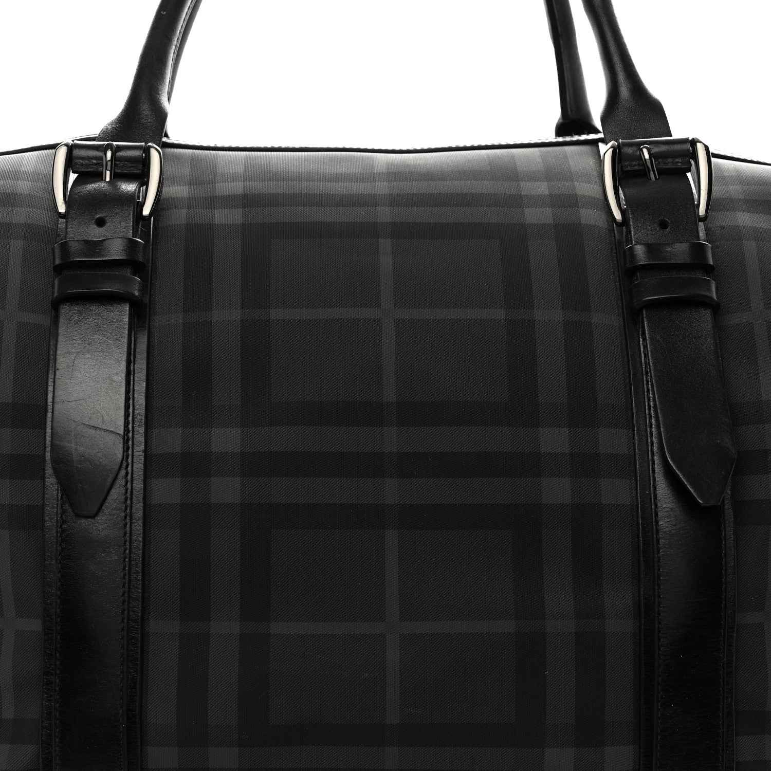 Burberry Nylon Smoked Check Weekend Duffle Bag Black 7 of 18