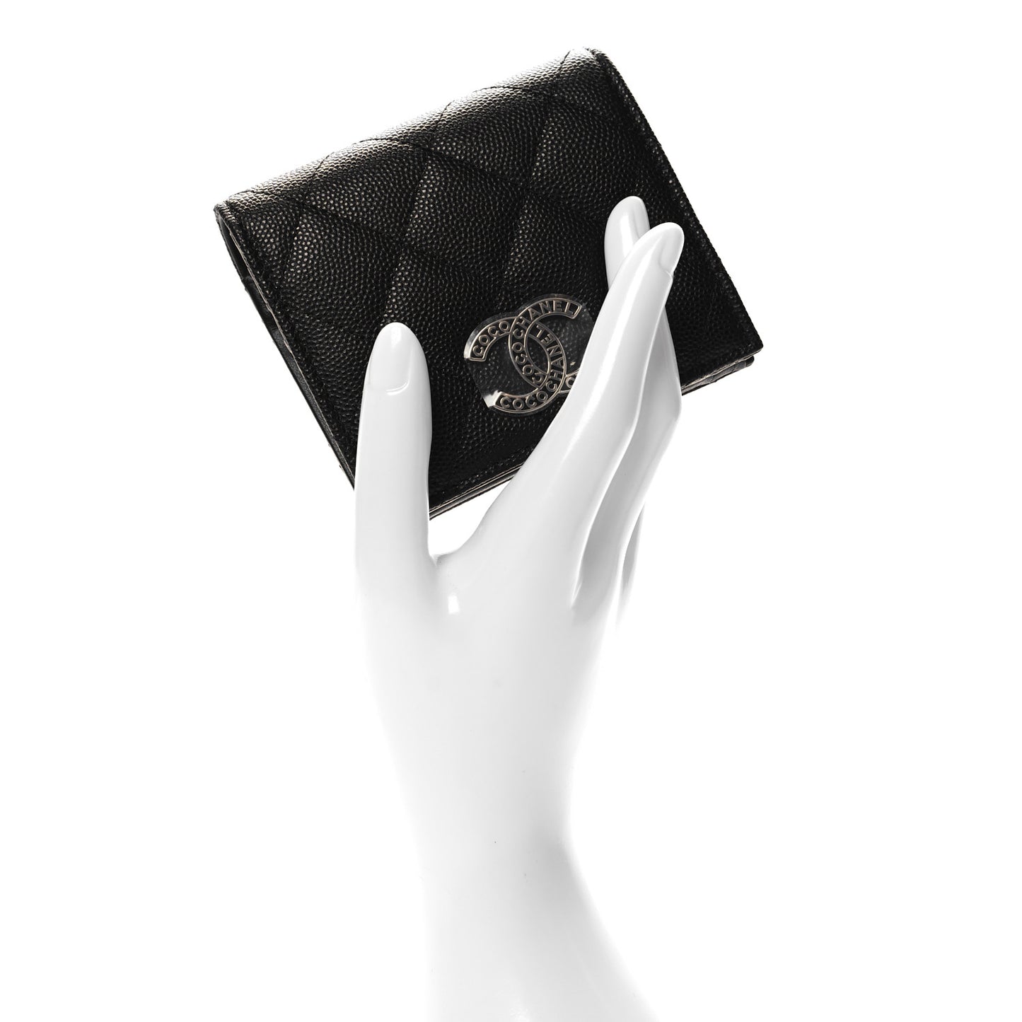 Caviar Quilted Small Bifold Wallet Black