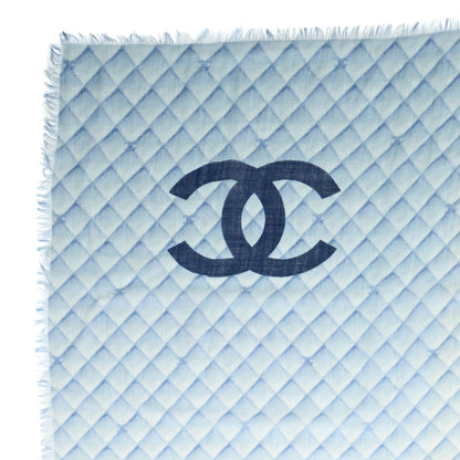 Chanel Cashmere CC Stole Blue 4 of 4