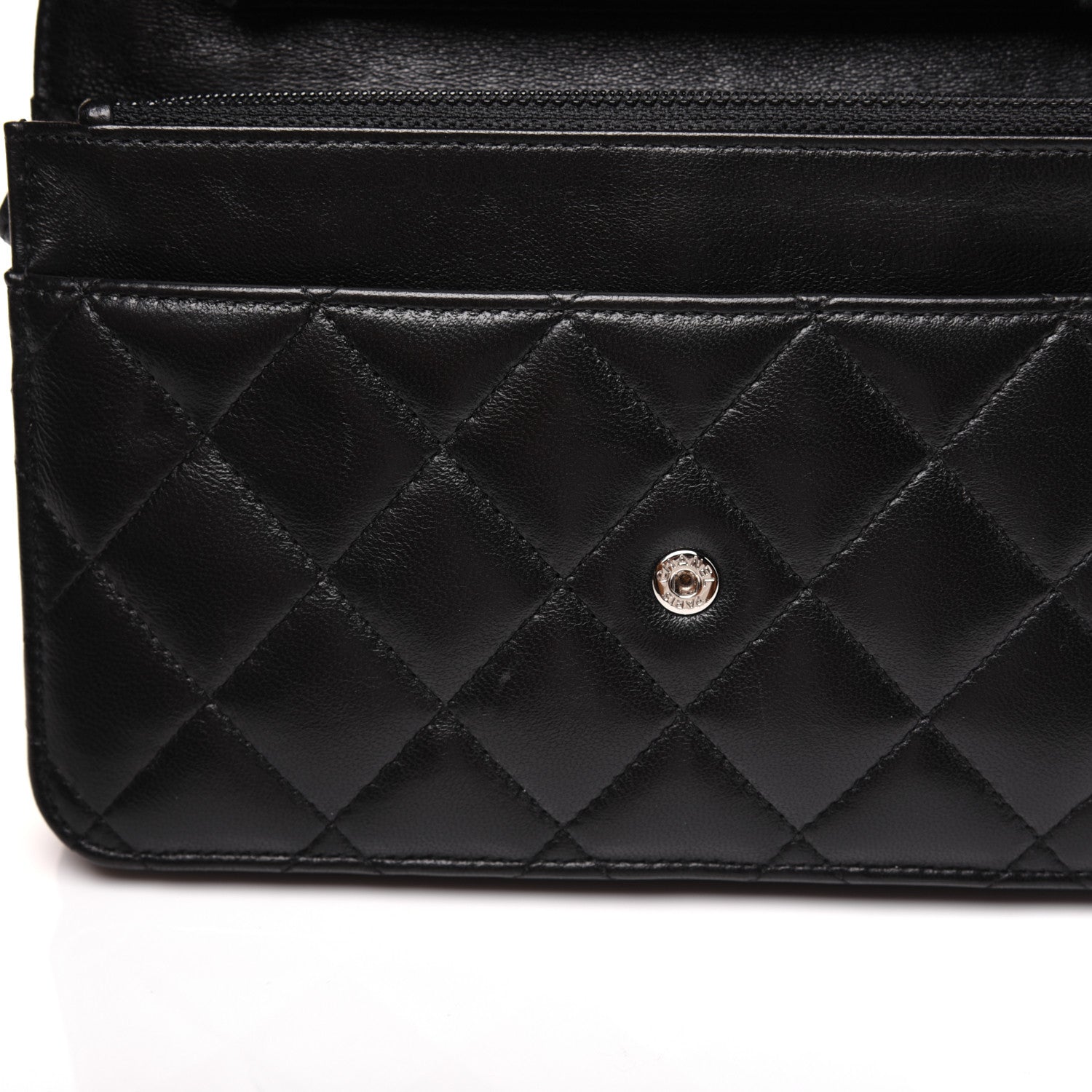 Chanel Lambskin Quilted Wallet On Chain WOC Black 14 of 17