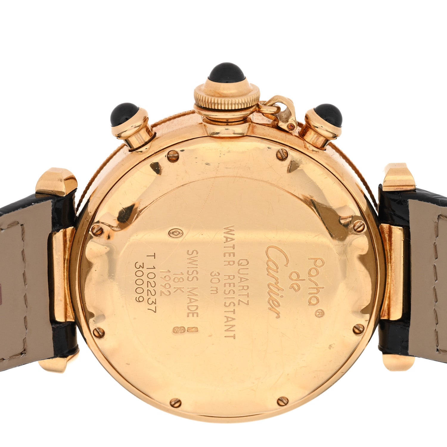 Cartier 18K Yellow Gold Alligator 38mm Pasha Chronograph Quartz Watch 4 of 5