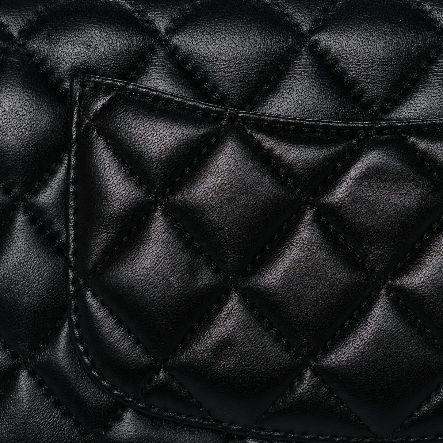 Lambskin Quilted Mini Rectangular Flap Black