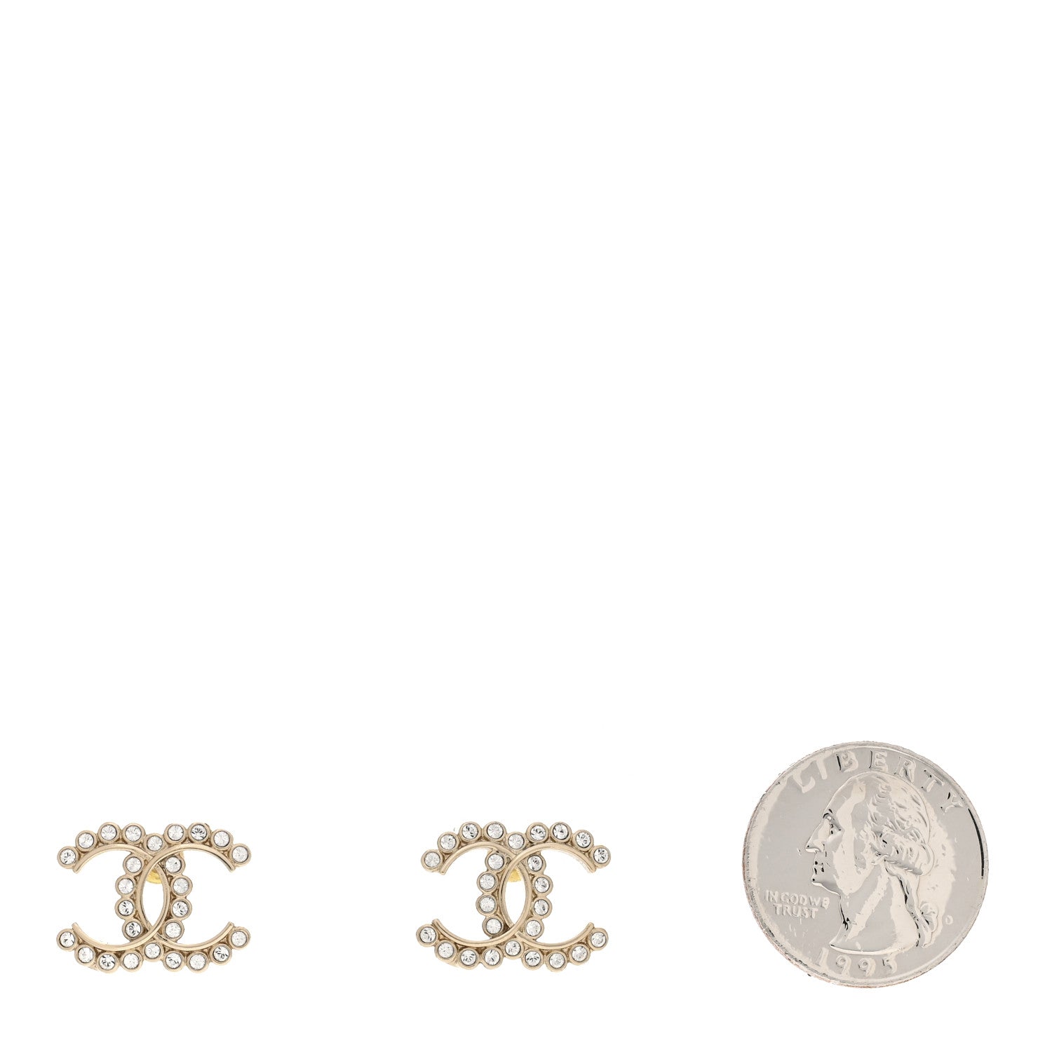 Chanel Crystal Mini CC Earrings Gold 2 of 4