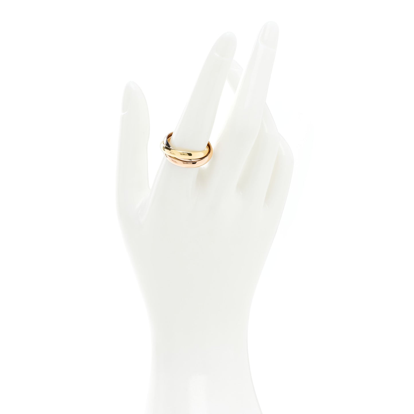 18K Pink Yellow White Gold Small Trinity Ring 55 7.25