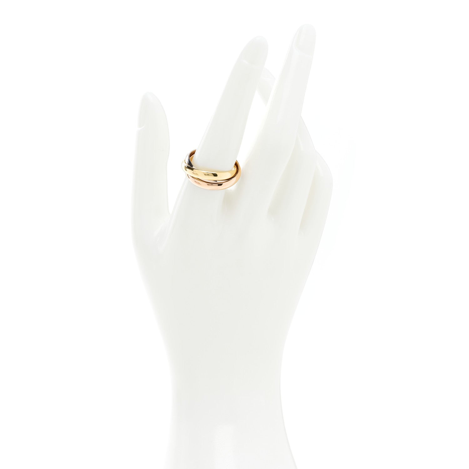 Cartier 18K Pink Yellow White Gold Small Trinity Ring 55 7.25 2 of 6