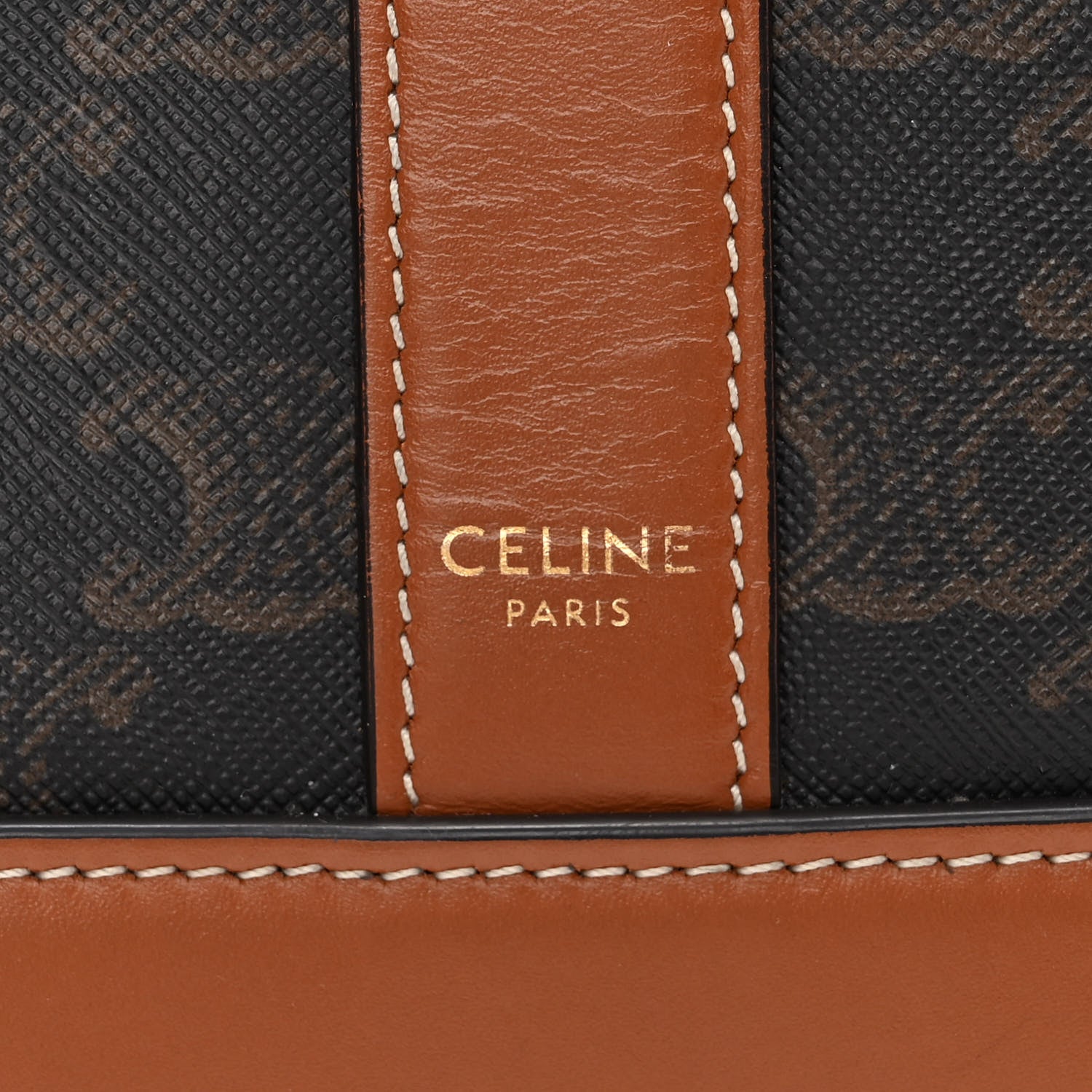 Celine Triomphe Canvas Calfskin Small Bucket Bag Tan 6 of 11